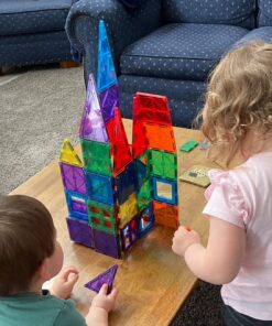 Playmags 100-Piece Magnetic Tiles Building Blocks Set, 3D Magnet Tiles for Kids Boys Girls, Educational STEM Toys for Toddlers… plain 40 81t11V7MjfL