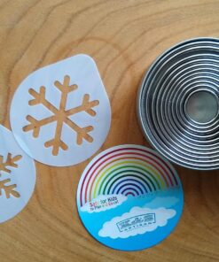 K&S Artisan 11 Round Cookie Biscuit Cutter Set - Graduated Circle Pastry Cutters for Donuts & Scones Heavy Duty 100% Stainless Steel Biscuit Cutter Tool with 4 Cookie Stencils 41 81t1sCSsnyL