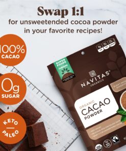 Navitas Organics Cacao Powder, 16 oz. Bags (Pack of 2) — Organic, Non-GMO, Fair Trade, Gluten-Free (19-002) 16 81t3CPeMXZS