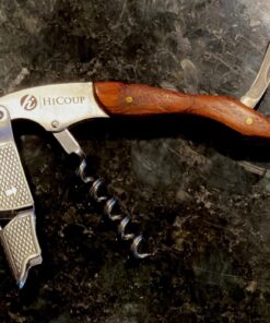 Hicoup Wine Opener - Professional Corkscrews for Wine Bottles w/Foil Cutter and Cap Remover - Manual Wine Key for Servers, Waiters, Bartenders and Home Use - Classic Rosewood 49 81t3Sfo76iL