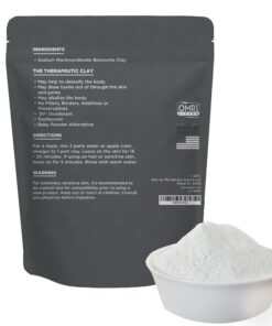 FOSSIL POWER Bentonite Clay Food Grade Powder 2 LB - Pure & Natural for Toothpaste, Detox, and More - Heal Damaged Skin - DIY Clay Face Treatment 2 Pound (Pack of 1) 18 81t3aDgiqL