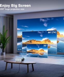 AuKing Projector, 2023 Upgraded Mini Projector, Full HD 1080P Home Theater Video Projector, Compatible with HDMI/USB/VGA/AV/Smartphone/TV Box/Laptop A- 9500 L 18 81t3nbkGzL