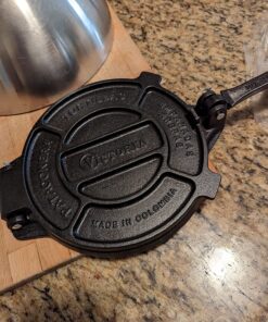 Victoria Cast Iron Tortilla Press, Tortilla and Roti Maker, Made in Colombia, 8 Inches 8" 52 81t4lMWWDFL