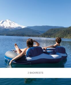 Alternative view of Intex River Run II Inflatable 2-Person Pool Tube Float with Attached Cooler and Repair Kit Multi-colored