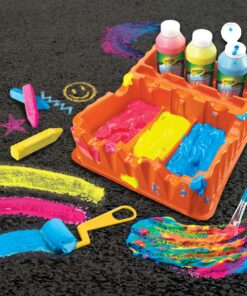 Crayola; Washable Neon Sidewalk Paint; Outdoor Art Tools; 3 Neon Paint Colors, Paint Brush, Roller and 3 Sidewalk Chalk Sticks 14 81t9BjbHJdL