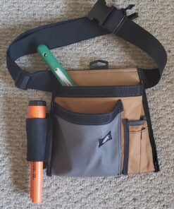 Dickies 5-Pocket Single Side Tool Belt Pouch/Work Apron for Carpenters and Builders, Durable Canvas Construction, Adjustable Belt for Custom Fit, Grey/Tan Tan 25 81tCCNJbtXL