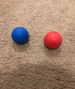 Kieba Massage Lacrosse Balls for Myofascial Release, Trigger Point Therapy, Muscle Knots, and Yoga Therapy. Set of 2 Firm Balls (Blue and Red) Blue and Red 35 81tCZJ76BrL