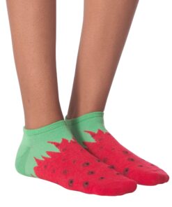 K. Bell Socks Women's Fun Food & Drink Low Cut Socks-6 Pairs-Cool & Cute Novelty Gifts Shoe Size: 4-10 Fruit (Red) 8 81tChq9BzL
