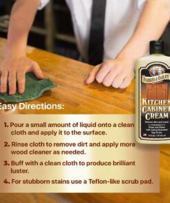 PARKER & BAILEY KITCHEN CABINET CREAM - Multisurface Wood Cleaner And Polish Furniture Quick Shine Restorer Protector Surface, House Cleaning Supplies Home Improvement 8oz 8 Fl Oz (Pack of 1) 22 81tDAHceISL
