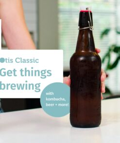 Otis Classic Swing Lid Glass Bottles with Lids Flip Stoppers for Second Fermentation Kombucha Water Kefir Brewing Beer Set of 6 16 oz Amber Amber - Plastic Lids 30 81tDcBe46zL
