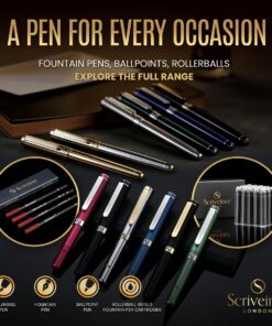 Scriveiner Silver Chrome Rollerball Pen - Stunning Luxury Pen with 24K Gold Finish, Schmidt Ink Refill, Best Roller Ball Pen Gift Set for Men & Women, Professional, Executive Office, Nice, Fancy Pens - Silver with Chrome 31 81tEl0JNIoL