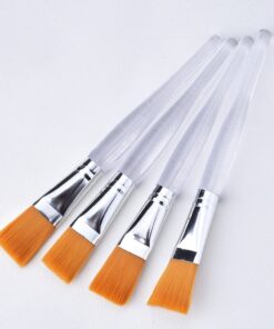 Facial Mask Brush Makeup Brushes Cosmetic Tools with Clear Plastic Handle, 5 Pack (Silver with Yellow Brush) Silver with Yellow Brush 13 81tHaPardBL