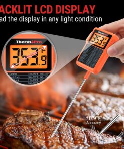 ThermoPro TP510 Waterproof Digital Candy Thermometer with Pot Clip, 8" Long Probe Instant Read Food Cooking Meat Thermometer for Grilling Smoker BBQ Deep Fry Oil Thermometer 22 81tJ OsooQL