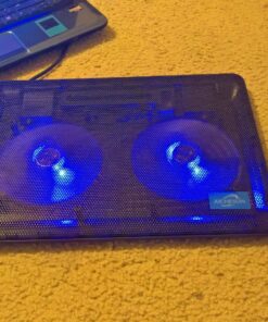 AICHESON Laptop Cooling Pad 2 1000RPM Fans Portable Computer Cooler, Blue LEDs, S007 101 81tJ6aEqn1L 1