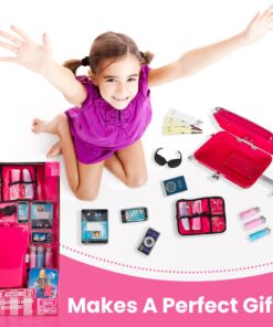 18 Inch Doll Accessories Play Travel Set - 16 Pcs Suitcase Luggage Carrier with Sunglasses, Passport, Tickets, Camera, and More, Beverly Hills Doll Collection Suitcase Set 12 81tJLLAzx6L