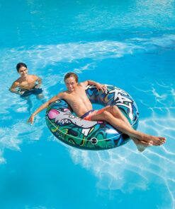 INTEX 68209EP Inflatable River Rat Tube: 2 Air Chambers – All-Around Grab Line – 48" Diameter – 220lb Weight Capacity 11 81tJkTRzD6L