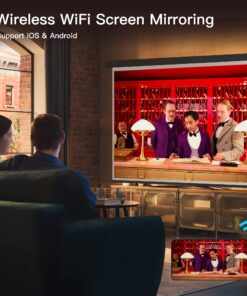 Alternative view of Mini Projector with WiFi and Bluetooth, 1080P Supported iPhone Projector with Projector Stand, Portable Movie Projector for Home Theater/Outdoor, Compatible with iOS/Android/Laptop/TV Stick/HDMI/PS5 Black