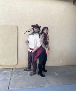 Men's Ankle Banded Cuff Renaissance Pants Medieval Viking Navigator Trousers Pirate Cosplay Costume with Drawstrings Medium Brown 18 81tNuTkOGWL