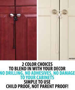 Kiscords Baby Safety Cabinet Locks for Knobs Child Safety Cabinet Latches for Home Safety Strap for Baby Proofing Cabinets Kitchen Door RV No Drill No Screw No Adhesive (Black) 23 81tO35igpuL