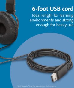 Kensington USB Hi-Fi Headphones with Microphone (K97601WW), Black USB-A USB-A with mic 12 81tP8 mNGL