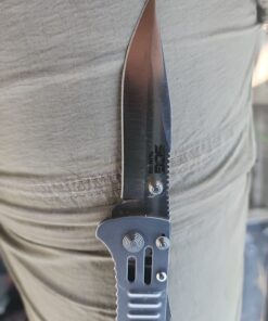 SOG SlimJim Folding Pocket Knife- SOG Assisted Technology w/ Tactile Bumps and Cutout Aid, Reversible Carry Clip, AUS-8 Stainless Steel Body (SJ31-CP), One Size, Hardcase Black 25 81tRvxvKHWL