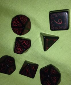 Elvish Dice Set, Black/Red 12 81tV1pFDINL