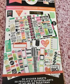 me & my BIG ideas Sticker Value Pack - The Happy Planner Scrapbooking Supplies - Productivity Theme - Multi-Color & Gold Foil - Great for Projects, Scrapbooks & Albums - 30 Sheets, 985 Stickers Total 77 81tVTyrQi3L
