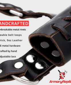 Armory Replicas - Premium Leather Sword Holster - Medieval Inspired Handcreafted Costume LARP Weapon Frog Accessory Right Black 14 81tXt0059fL