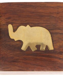 Brass Inlay Elephant Wooden Jewelry Box |Decorative Keepsake Box with Lid for Home Decor |Jewelry Holder Organizer, Necklace & Ring Storage | ShalinIndia Vintage Style Trinket Chest, Ideal for Women 8 81tYCVPTD0L
