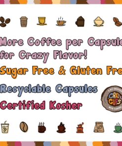 Crazy Cups Flavored Decaf Coffee Pods, Decaf Variety Pack, Decaffeinated Coffee for Keurig Machines, for Hot or Iced Coffee, Single Serve Coffee in Recyclable Pods, 0.45 Oz (Pack of 24) 0.45 Ounce (Pack of 24) 29 81tYN7t8RAL