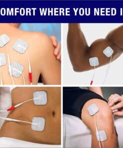 Syrtenty TENS Unit Pads 2"X2" 44 Pcs, 3rd Gen Reusable Latex-Free Replacement Pads Electrode Pads with Upgraded Sticky Electrode Pads Gel and Non-Irritating Design for Muscle Stimulator Electrotherapy 31 81tYygE1obL