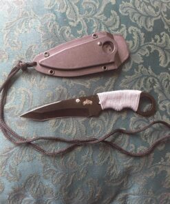 Master USA MU-1119GC Tactical Neck Knife, Black Blade, Cord-Wrapped Steel Handle, 6.75-Inch Overall, Grey Camo 56 81tarBg 1EL