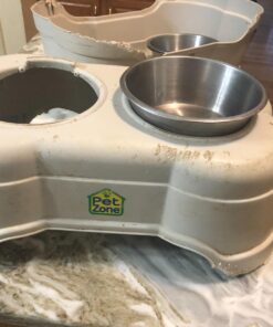 PetFusion Elevated Dog Bowls in Premium Anodized Aluminum Stand (Tall 8"). 2 US FOOD GRADE Stainless Steel 56oz bowls, Metallic Gray Tall - 8" 25 81tdNIIMZoL