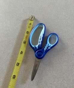 Fiskars 5" Left-Handed Softgrip Pointed-Tip Scissors for Kids 4-7 - Scissors for School or Crafting - Back to School Supplies - Blue Lightning 5 Inch Left Handed Blue Lightening 28 81tdOiUaCwL