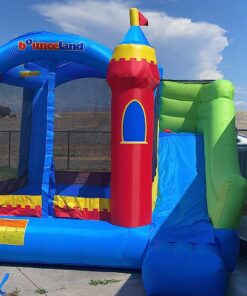 Bounceland Royal Palace Inflatable Bounce House, with Long Slide, Large Bouncing Area, Basketball Hoop and Sun Roof, 13 ft x 12 ft x 9 ft H, UL Strong Certified Blower, Castle Kids Party Theme With Blower 46 81te4RT8 RL