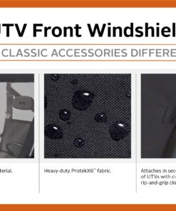 Classic Accessories QuadGear UTV Front/Rear Windshield, Fits Polaris Ranger '02 - '08 models, Black Fits Polaris Ranger '02-'08 models 14 81teS8HAdFL