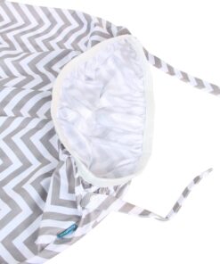 Teamoy (2 Pack) Reusable Pail Liner for Cloth Diaper/Dirty Diapers Wet Bag, Gray Chevron+Slate 2 Count (Pack of 1) 18 81teSThHOzL