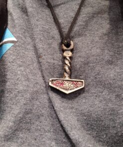 Norse Tradesman Thor's Hammer Necklace - Solid Brass Mjolnir Pendant with Adjustable Genuine Leather Cord 39 81teYuYRQrL