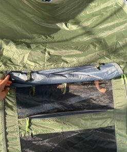 4 Person Easy Pop Up Tent Waterproof Automatic Setup 2 Doors-Instant Family Tents for Camping Hiking & Traveling Green & Grey 110*78*51'' 41 81tjxeNbiXL