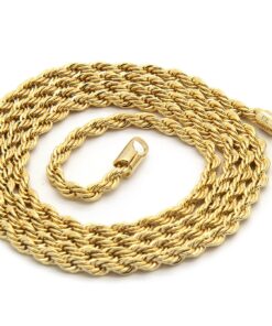 Mens 14k Gold Plated Green Ruby Octagon Hip Hop Pendant with 3mm 24" Rope Chain M3 9 81tk1AeYFZL