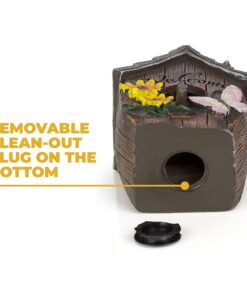 Dawhud Direct Hanging Bird Houses for Outside, Hand-Painted Bird Houses for Outdoors Decorative Birdhouses (Butterfly and Flowers Welcome) Butterfly and Flowers Welcome 23 81tlPmAzusL