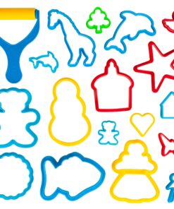 KIDDY DOUGH 40 Pack of Birthday Party Favors Bulk Dough & Clay Pack - Includes Molded Animal Shaped Lids + 40 Shapes & Numbers Dough Tools - Holiday Edition - (1oz Tubs - 40oz Total), Multi Color 20 81tpbhfijXL 1