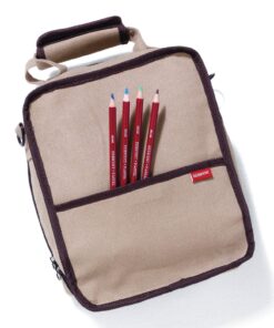 Derwent Pencil Case, Canvas Carry-All Bag Pencil Holder with Removable Shoulder Strap, Holds up to 132 Pencils and Supplies (2300671) , Brown Carry All 132 Capacity 37 81tr4DPB1kL