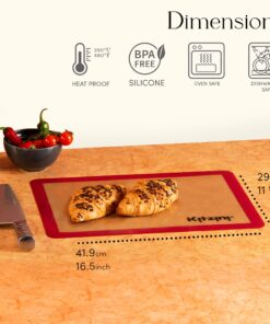 Alternative view of Kitzini Silicone Baking Mat Set. Non-Stick Silicone Mats for Baking. 2 Half Baking Sheets. BPA Free. Professional Grade Silicone Baking Sheet. Silicone Baking Mats for Cookies, Macarons & Pastry