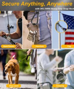 8 Pcs Carabiner Clip Spring Snap Hook - M6 2.36 Inch Heavy Duty Snap Hooks Quick Link for Hiking Camping Fishing Swing Hammock, 270lbs Capacity M6 (2.36Inch)-8Pcs 13 81tsNmIyLLL