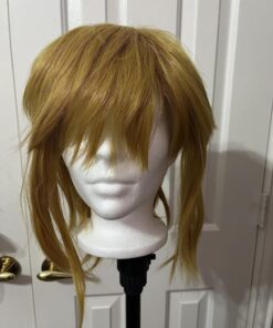 Linfairy Short Blonde Wig Halloween Cosplay Wig For Men Braid with 2 Elf Ear 45 81tsVK1BYtL