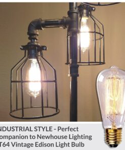 Newhouse Lighting WLG1B Ca Metal Guard for Ceiling Fan, Pendant String Light and Vintage Lamp Shades/Cover, Industrial Wire Fixture Iron Bird Cage, 1 Count (Pack of 1), Black 1 Count (Pack of 1) 23 81tt1oZIOCL 1