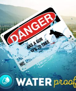 Danger The Dog Has A Gun And Refuses To Take His Medication Sign, 7" x 10" 0.40 Aluminum, Fade Resistance, Indoor/Outdoor Use, USA MADE By My Sign Center 7x10 Aluminum 17 81ttN8407XL