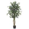 Nearly Natural 5299 Ficus Silk Tree, 4-Feet(48 in), Green 48 in Trees 18 81tuZbkAHBL