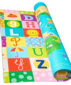 Baby Care Play Mat (Large, Playful - Magical Island) 82'' x 55'' Original One-Piece Reversible Rollable Waterproof Play Mat for Infants, Babies, Toddler, and Kids Large 20 81tuab3UyTL